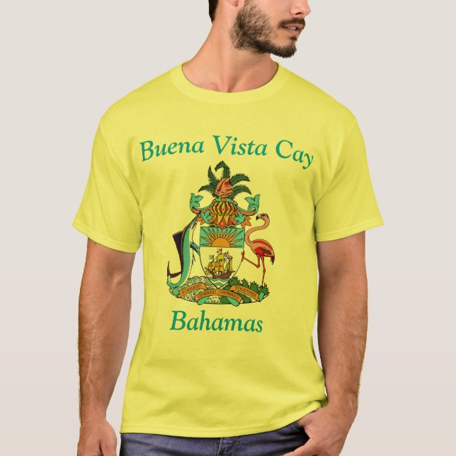 Buena Vista Cay, Bahamas with Coat of Arms T-Shirt (Front)