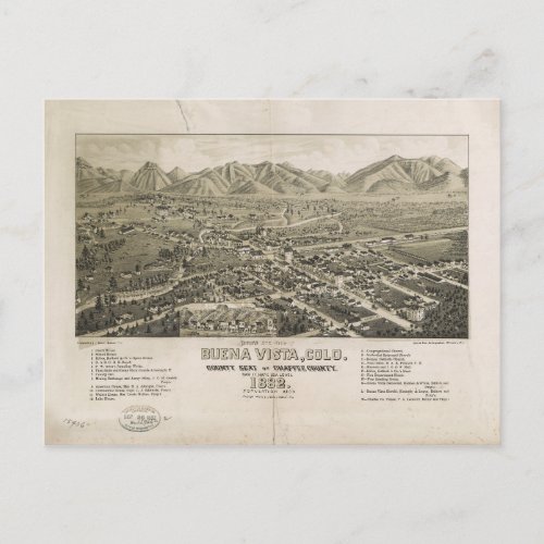Buena Vista Colorado 1882 Postcard