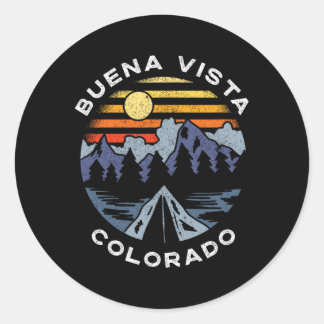 Buena Vista Colorado Mountains Vacation Camping So Classic Round Sticker