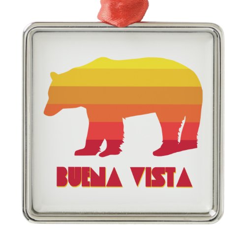 Buena Vista Colorado Rainbow Bear Metal Ornament