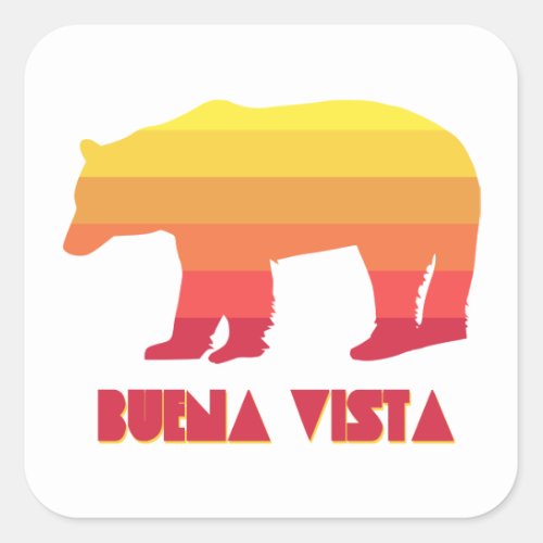 Buena Vista Colorado Rainbow Bear Square Sticker
