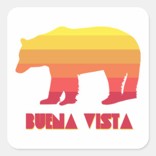 Buena Vista Colorado Rainbow Bear Square Sticker