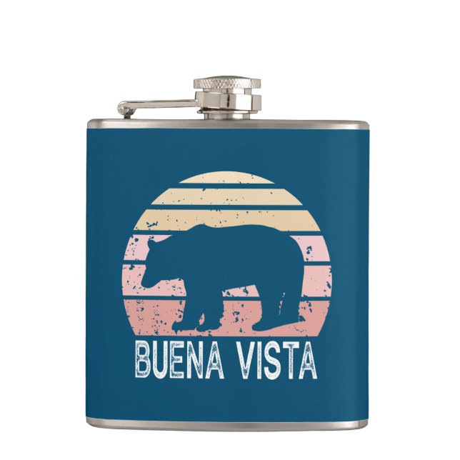 Buena Vista Colorado Retro Bear Flask (Front)