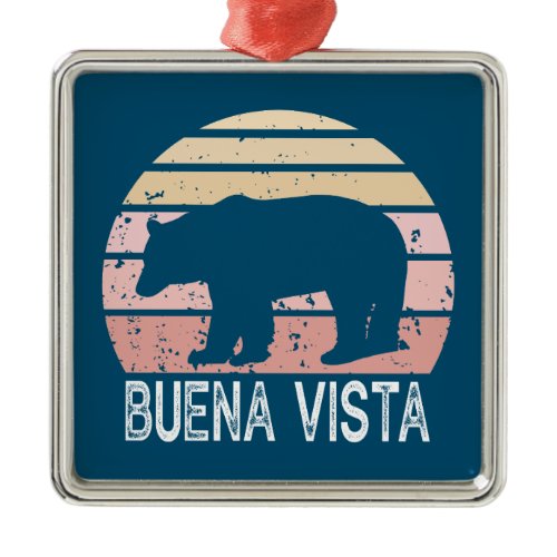Buena Vista Colorado Retro Bear Metal Ornament