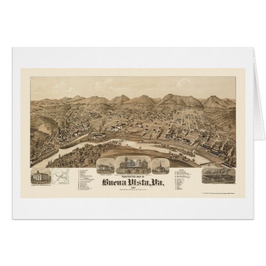 Buena Vista, VA Panoramic Map - 1891 Cards (Front Horizontal)