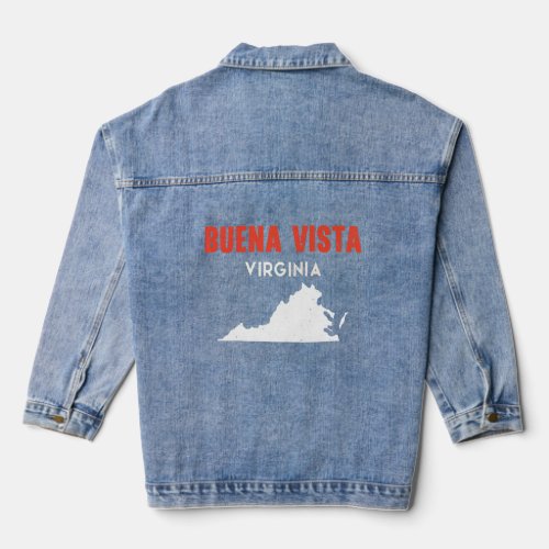 Buena Vista Virginia USA State America Travel Virg Denim Jacket
