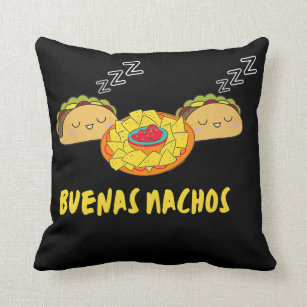 Buenas Nachos Funny Buenas Noches Taco Design Men Throw Pillow