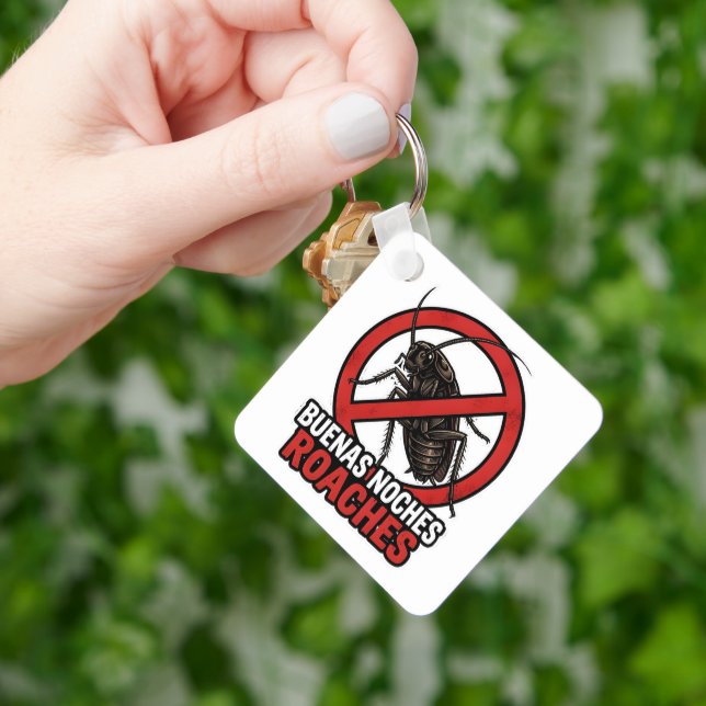 Buenas Noches Roaches – Funny Anti Bug Bilingual Keychain (Hand)