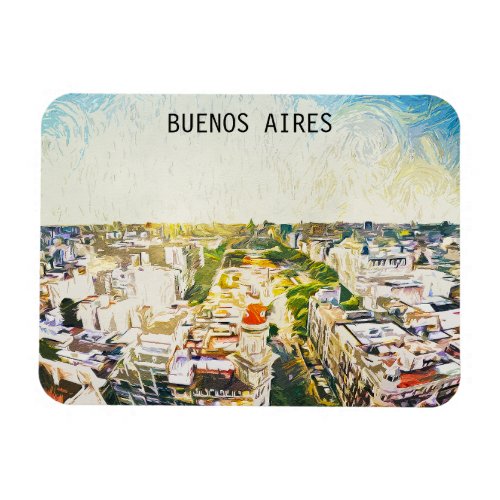 Buenos Aires Argentina CItyscape Painting Magnet