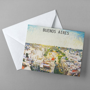 Buenos Aires Argentina CItyscape Painting Postcard