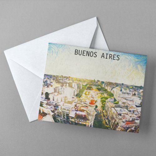 Buenos Aires Argentina CItyscape Painting Postcard