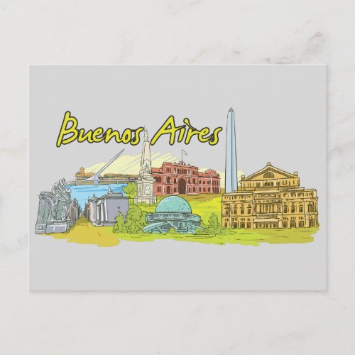 Buenos Aires Argentina Famous City Postcard