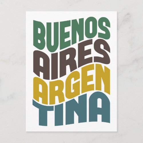 Buenos Aires Argentina Retro Wave Postcard