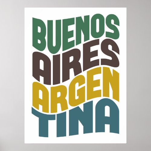 Buenos Aires Argentina Retro Wave Poster