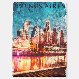 Buenos Aires Argentina Skyline by Night City View Magnet