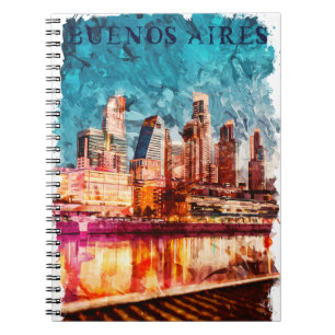 Buenos Aires Argentina Skyline by Night City View Notebook