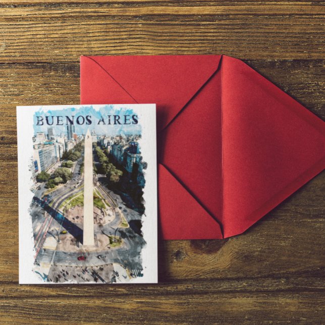 Buenos Aires Argentina Skyline illustration Postcard (buenos aires cityscape postcard)