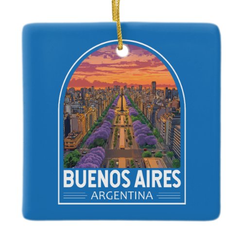 Buenos Aires Argentina Travel Art Vintage Ceramic Ornament