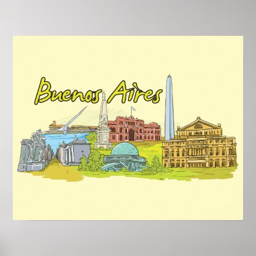 Buenos Aires Argentina Travel Poster