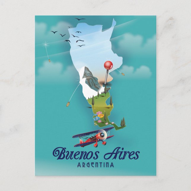 Buenos Aires, Argentina travel poster Postcard (Front)