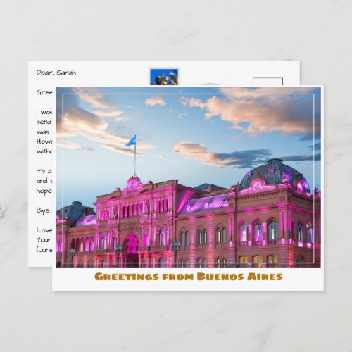 Buenos Aires Argentina with the Casa Rosada Postcard