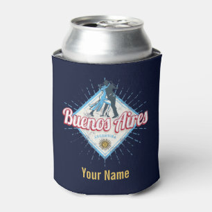 Buenos Aires City Argentina Retro Tango Vintage Can Cooler