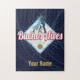 Buenos Aires City Argentina Retro Tango Vintage Jigsaw Puzzle