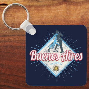 Buenos Aires City Argentina Retro Tango Vintage Keychain