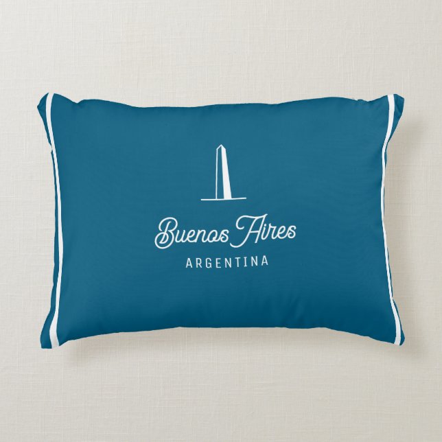 Buenos Aires City Vintage Retro Elegant Accent Pillow (Front)