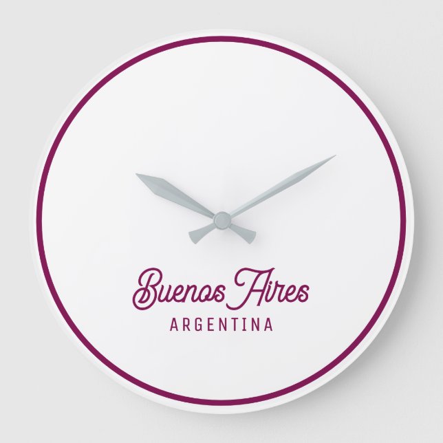 Buenos Aires Elegant Minimal Retro logo Large Cloc Large Clock (Front)