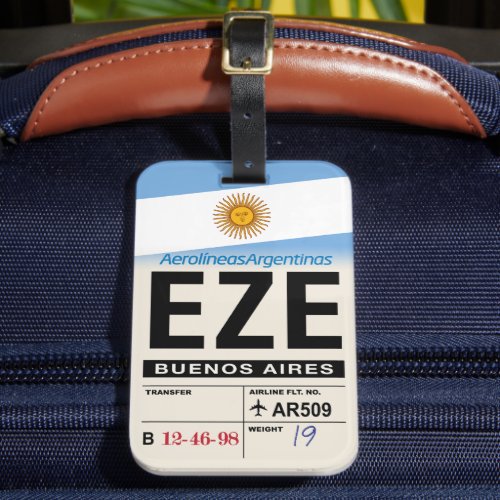 Buenos Aires EZE Argentina Airline Luggage Tag