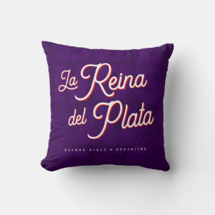 Buenos Aires "La Reina del Plata" typography art Throw Pillow