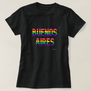 Buenos Aires Pride T Shirt W. Rainbow Flag