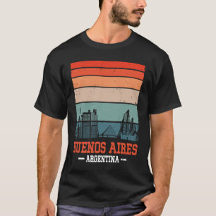 Buenos Aires Retro Vintage Sunset Skyline Buenos A T-Shirt