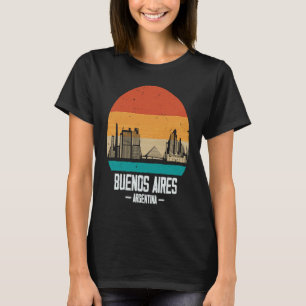 Buenos Aires Retro Vintage Sunset Skyline Buenos A T-Shirt