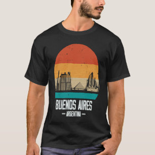 Buenos Aires Retro Vintage Sunset Skyline Buenos A T-Shirt