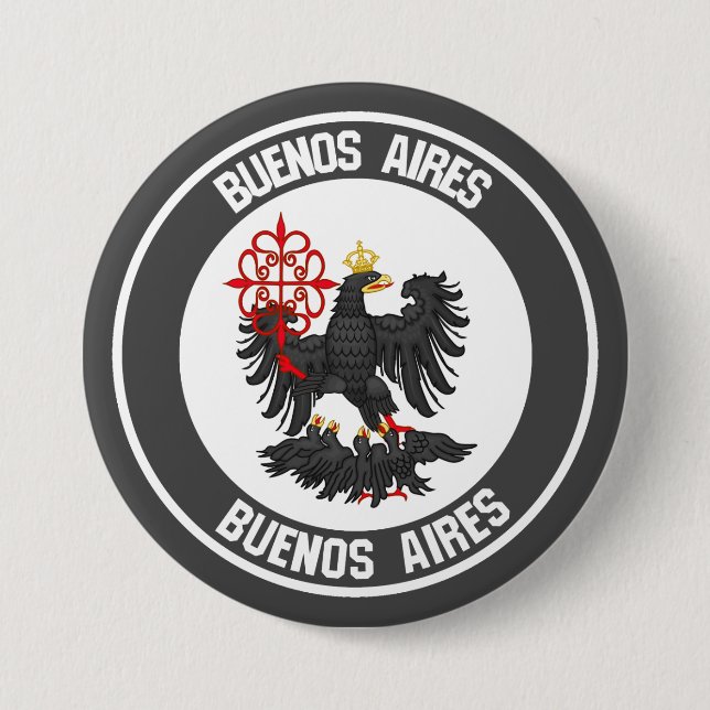 Buenos Aires Round Emblem Button (Front)