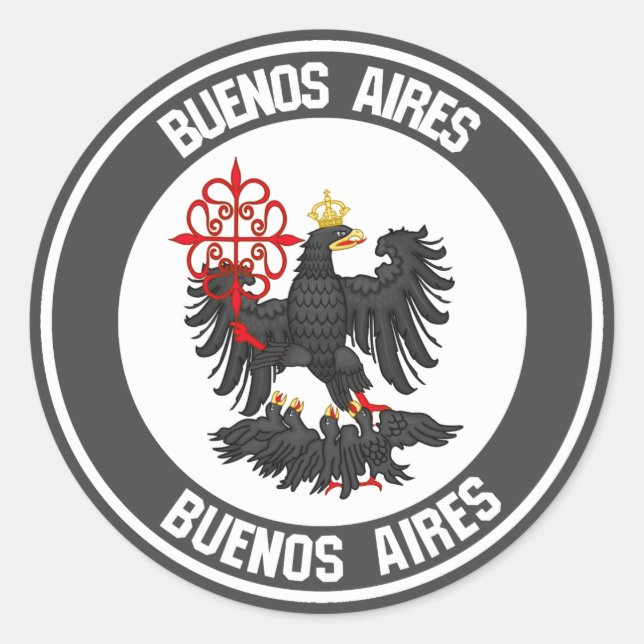 Buenos Aires Round Emblem Classic Round Sticker (Front)