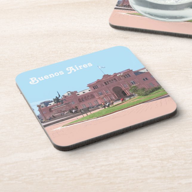 Buenos Aires Souvenir, Argentina Beverage Coaster (Left Side)