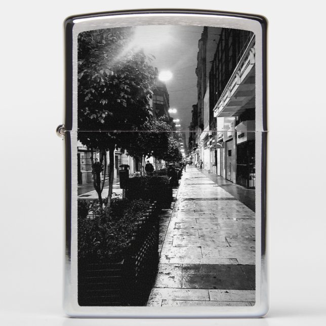 Buenos Aires street photo urban black & white Zippo Lighter (Front)