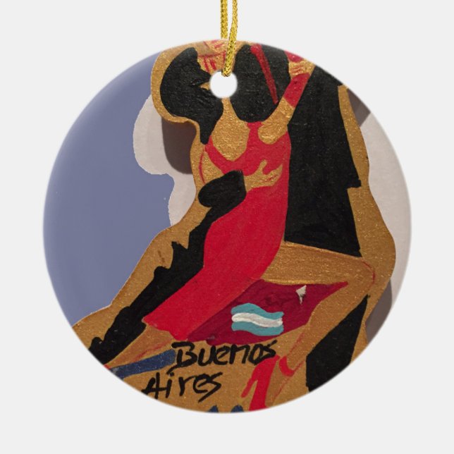 Buenos Aires Tango Ceramic Ornament (Front)