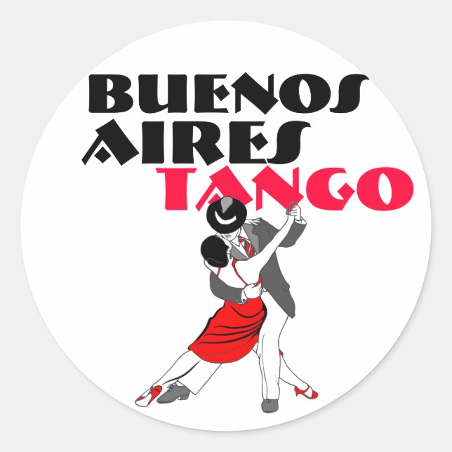 Buenos Aires Tango Classic Round Sticker (Front)