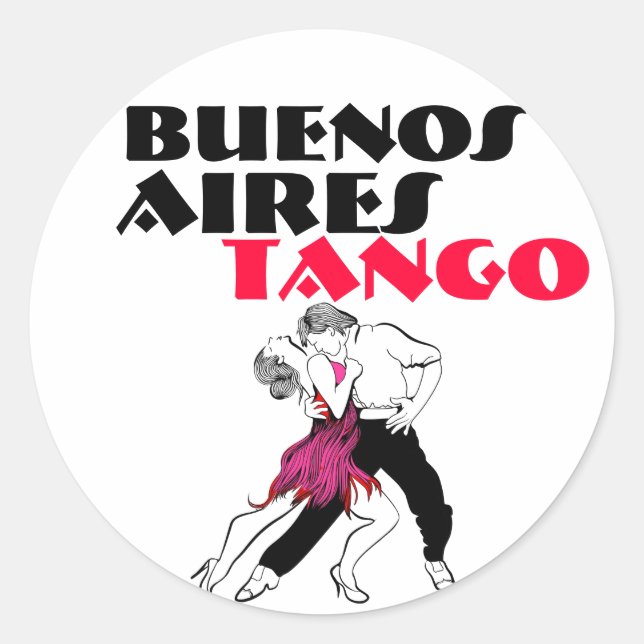 Buenos Aires Tango Classic Round Sticker (Front)