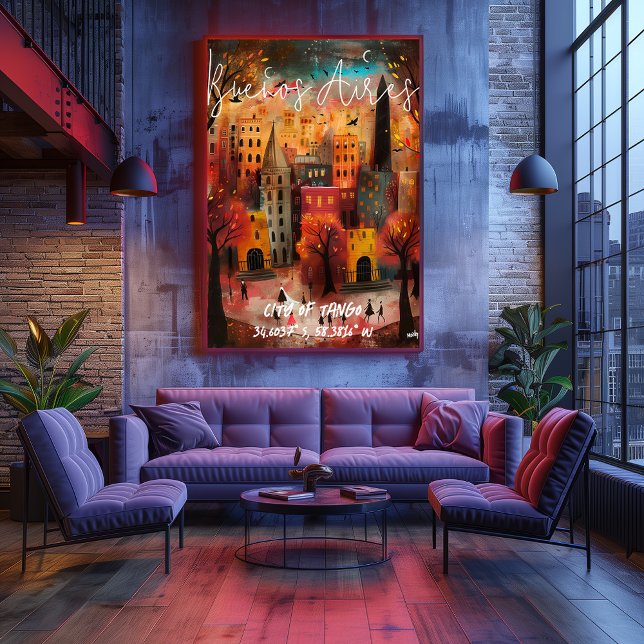 Buenos Aires Travel – Whimsical Cityscape  Poster (Creator Uploaded)