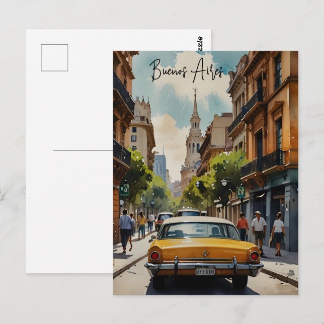 Buenos Aires watercolor art Postcard (Front/Back)