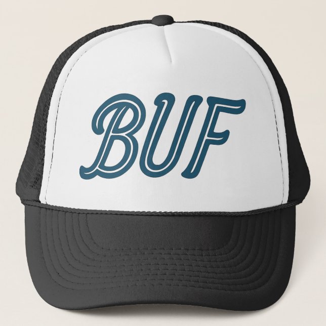 BUF Buffalo Airport Code – Buffalo NY Aviation  Trucker Hat (Front)
