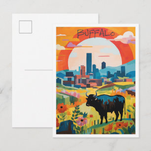 Bufallo New York Travel City Aesthetic Postcard