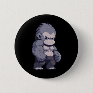 Buff Alpha Silverback Gorilla Ape Design Boxing Go Button