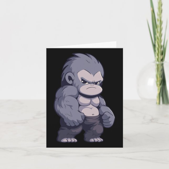 Buff Alpha Silverback Gorilla Ape Design Boxing Go Card (Front)