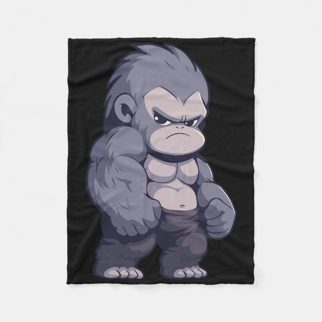 Buff Alpha Silverback Gorilla Ape Design Boxing Go Fleece Blanket (Front)